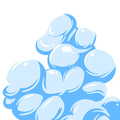 blue grainy gradient cloud shapes, isolated weather design elements on transparent background. 