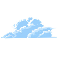 blue grainy gradient cloud shapes, isolated weather design elements on transparent background. 