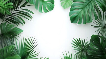 Vibrant 3D tropical leaf image with detailed veins and natural light play on a simple white background for creative projects