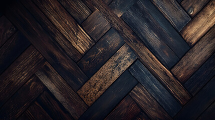Timeless Wood: A detailed capture of elegant, warm wood in a herringbone pattern, evoking a sense of enduring style, creating a refined and inviting look. 