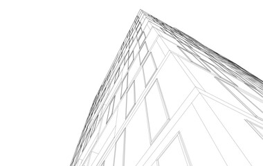 Fototapeta premium Architectural drawing vector 3d rendering