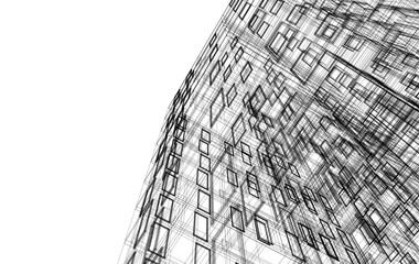 Architectural drawing vector 3d rendering