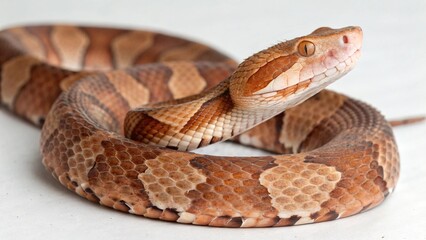 Fototapeta premium Copperhead on studio background 