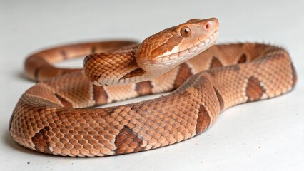 Fototapeta premium Copperhead on studio background 