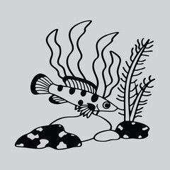 Striped Fish Silhouette