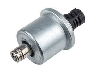 Close-up of a metallic sensor