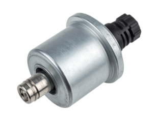 Close-up of a metallic sensor