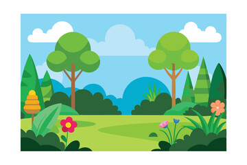 summer landscape with trees