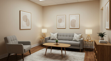 Therapist office with calm, inviting environment