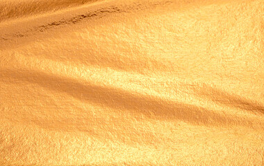 Premium bronze foil texture with a glossy, pearlescent finish. Wrinkled, creased folds creating a