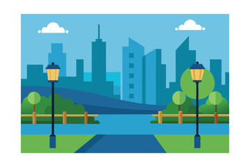 Fototapeta premium urban landscape with city