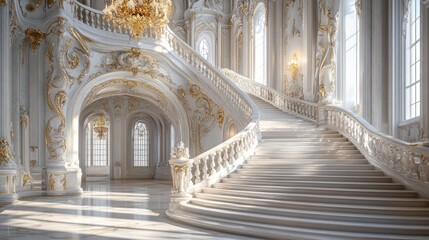 Grand Staircase in a Luxurious Palace: A Vision of Elegance and Grandeur