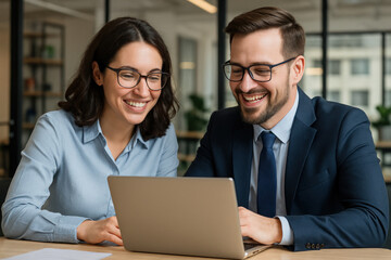 Obraz premium people looking at a laptop screen.