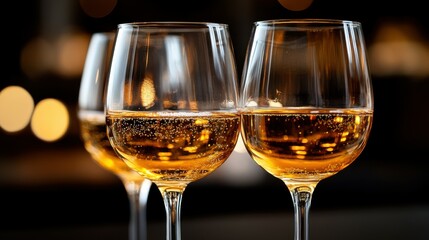 Obraz premium A group of friends toasting with glasses of sparkling cider.