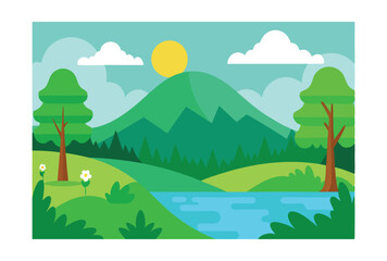 mountain landscape with trees