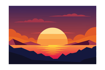 Obraz premium sunset in the mountains