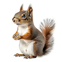 Obraz premium wild squirrel standing in natural woodland environment 