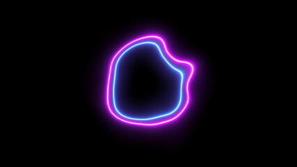 Abstract beautiful neon circle wave background illustration. Neon line wave background animation.