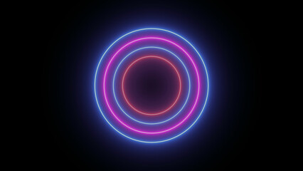 Technology neon radio waves signal icon illustration background. Audio Sound frequency signal background.