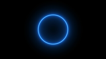 Glowing neon circle loading icon background 4k illustration.