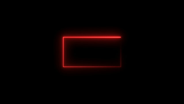 Abstract glowing neon rectangle icon background 4k illustration. Neon squire icon concept.