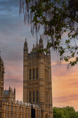 The Victoria Tower, at the end of the Palace of Westminster, London, UK