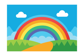 Obraz premium landscape with rainbow