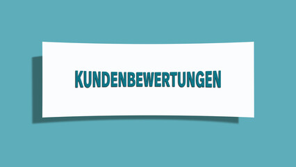 Kundenbewertungen (Customer reviews) - A card isolated on light green background.