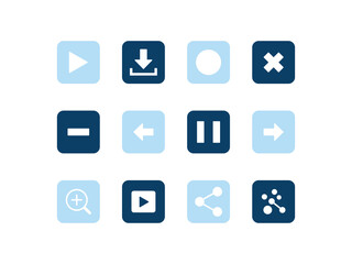 web icons compilation with color . Correction of essential signs and symbols set . Round square icons with popular line style, web and mobile icons. Vector illustration isolated on white background