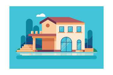 Fototapeta premium vector illustration of a building