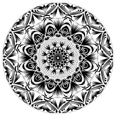 Beautiful circle pattern mandala art isolated on a white background, Indian style mandala art for festival decoration, decoration elements for meditation poster, henna, tattoo art