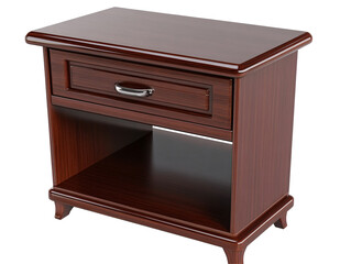 a wooden nightstand with a drawer