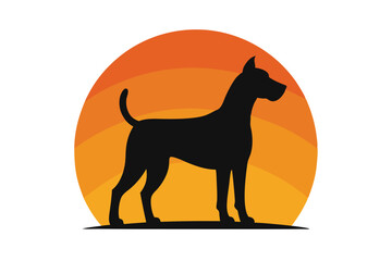 black dog on a white background