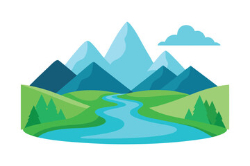mountain landscape vector illustration