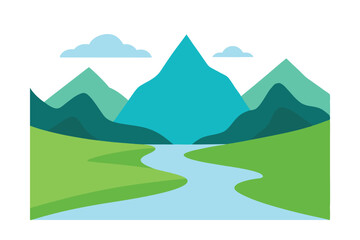 mountain landscape vector illustration