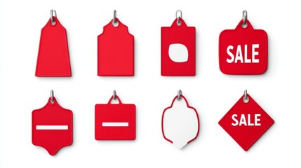 Exciting retail sale event featuring bold red tags online marketplace promotional graphics retail environment eye-catching concept