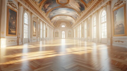 Obraz premium Grand, sunlit hall with ornate details