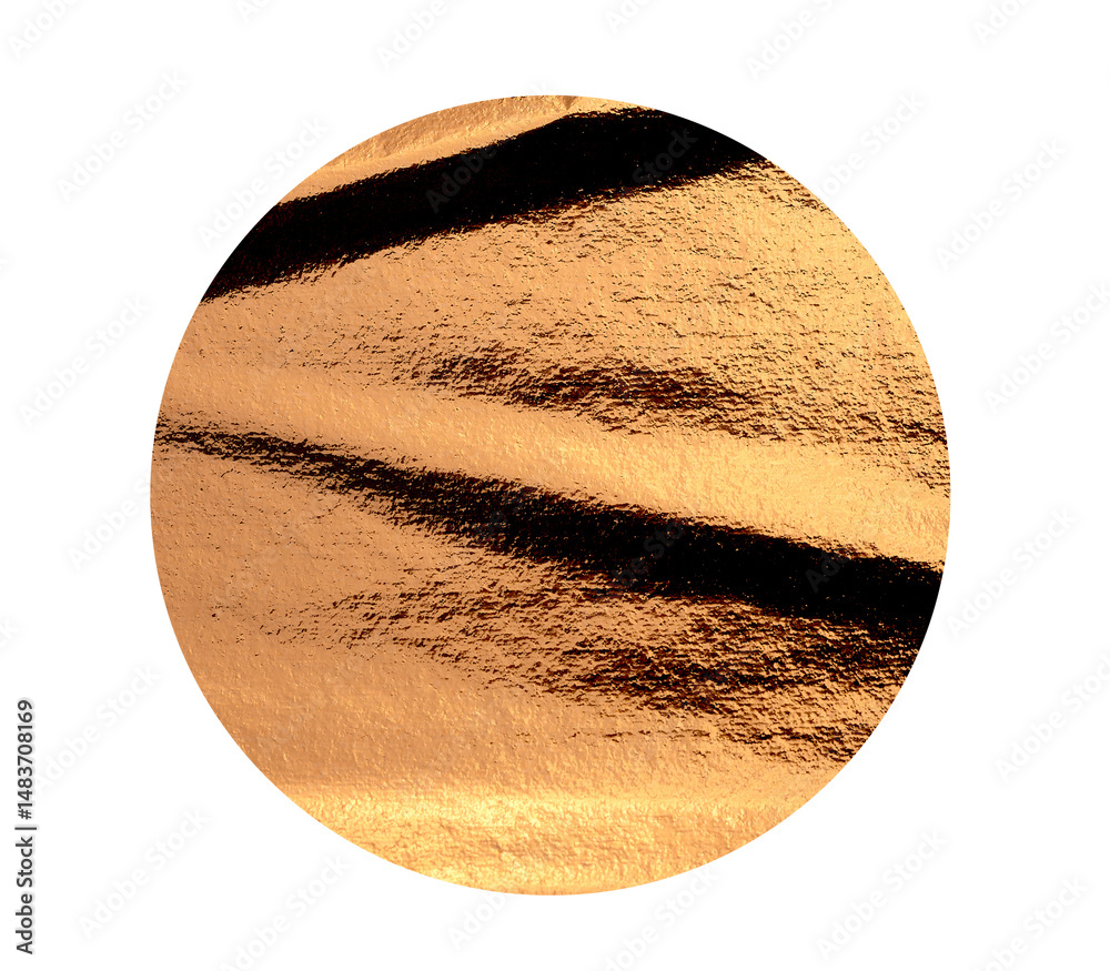 Aufkleber premium copper foil texture with a glossy, pearlescent finish. round, circular design creating a