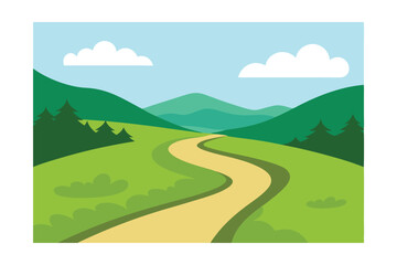 Obraz premium landscape with mountains and road