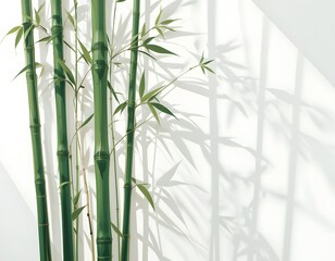 Minimalist Bamboo Illustration, Simple Green Stems, Natural Design, Calming Imagery, Fresh Growth, A Symbol Of Zen. A Beautiful, Simple Botanical Illustration For Your Design Needs.
