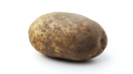 Fototapeta premium Isolated potato on white background simple food photography studio setting minimalistic concept for culinary arts