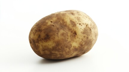 Fototapeta premium Captivating close-up of a single potato isolated on a white background for culinary inspiration