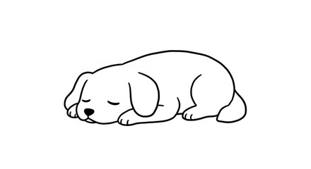 Sleeping cartoon dog illustration