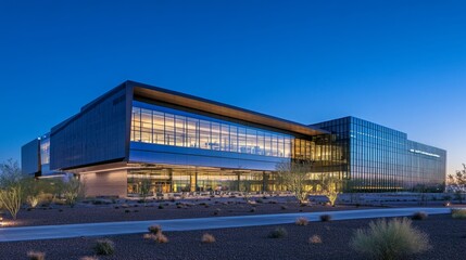 Obraz premium Exploring modern business architecture urban landscape abstract view sleek design corporate environment