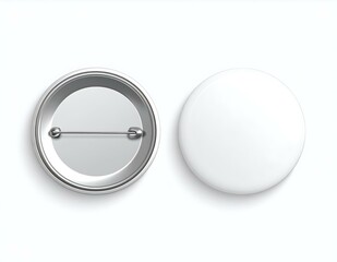 Blank White Round Pin Badges, Mockup, Design, Template, Advertising
