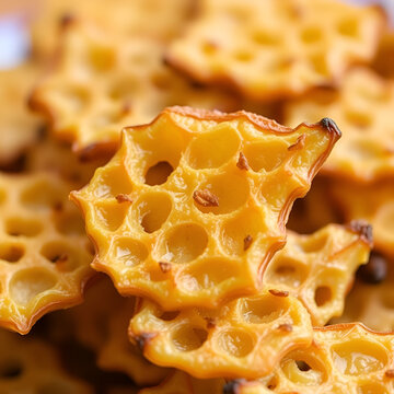 Dried pricky pear. Healthy snack. Close up.