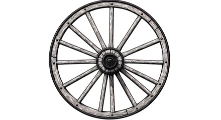 Fototapeta premium Vintage wagon wheel graphic design element