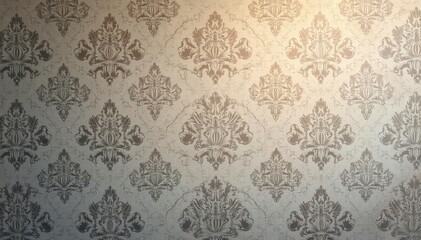 Subtle damask backdrop, subtle light and shadow, muted tones, intricate details, texture, cream