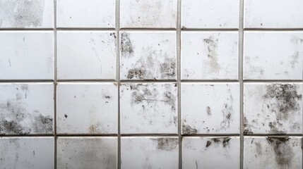 Untidy Tile Surface: Capturing the Essence of a Neglected Bathroom Wall During Cleaning