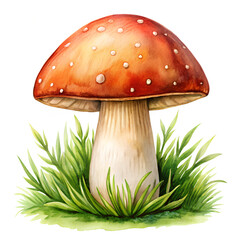 Mushroom Watercolor Clipart Illustration With Isolated
